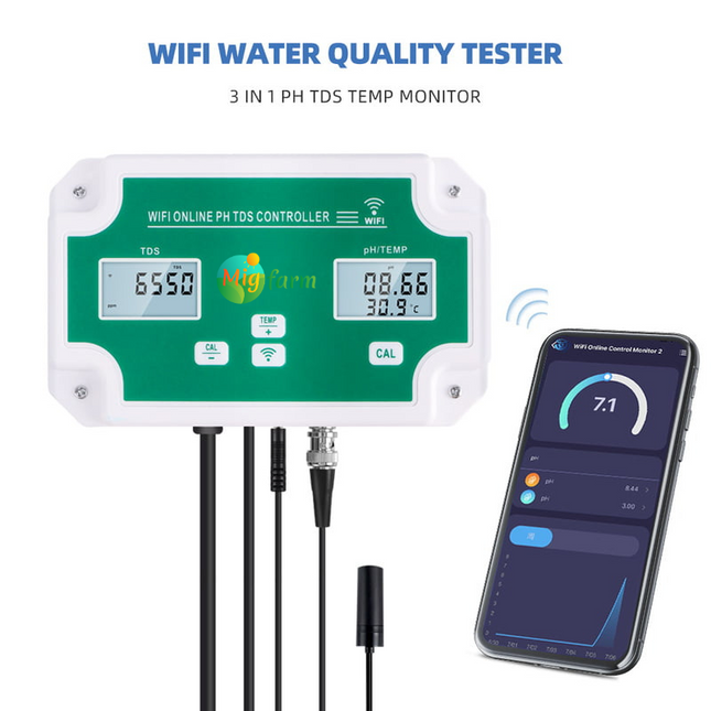 Tuya wifi online 3 in 1 ph/tds/temp